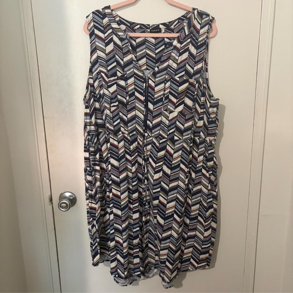 Torrid Multicolor Chevron Midi Dress